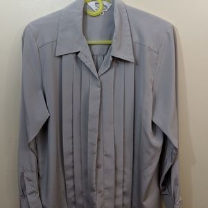 Women's grey silk blouse